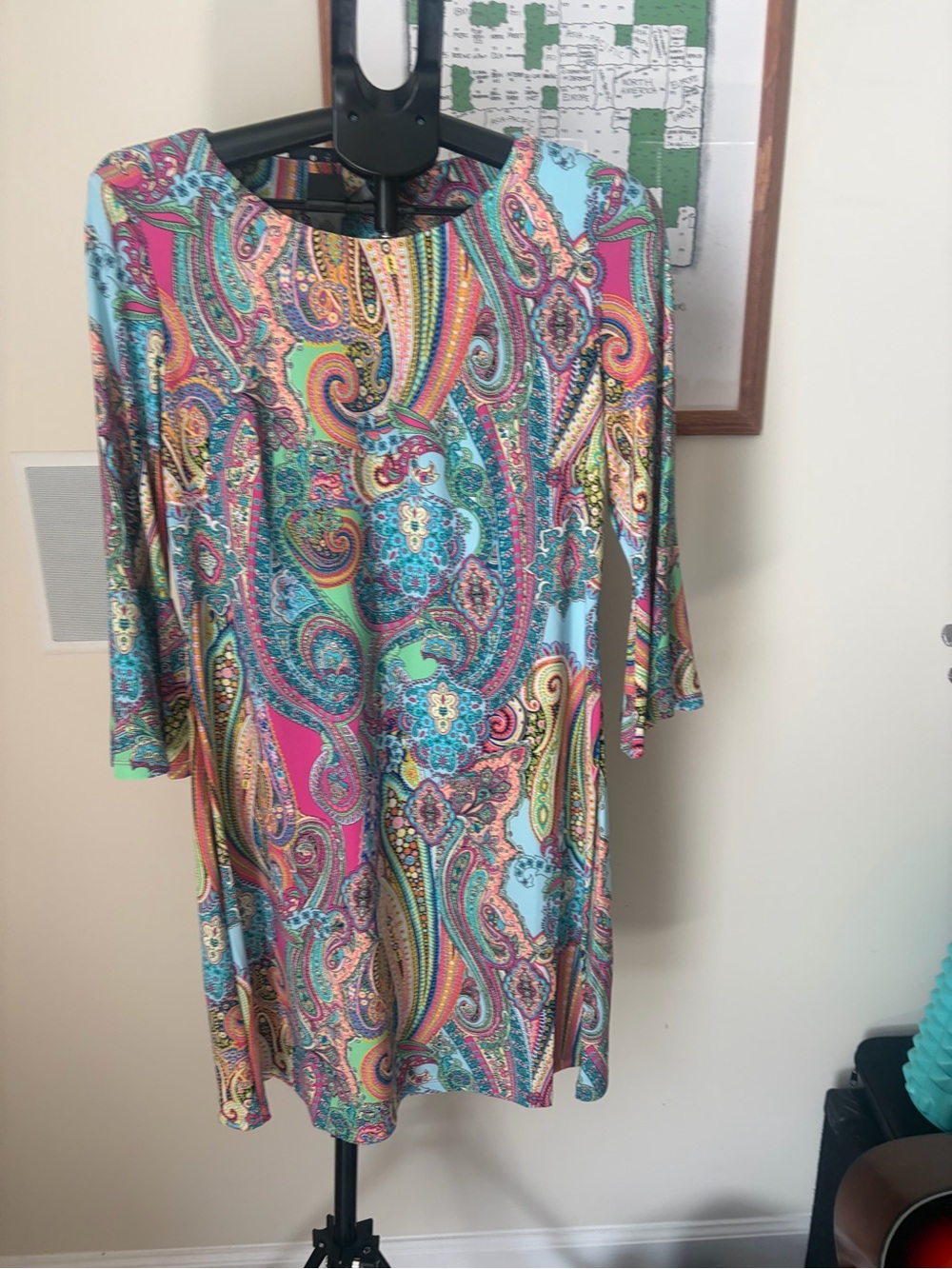 NWT Tommy Hilfiger Paisley Print Shift Dress | Bell Sleeves | Sz 12